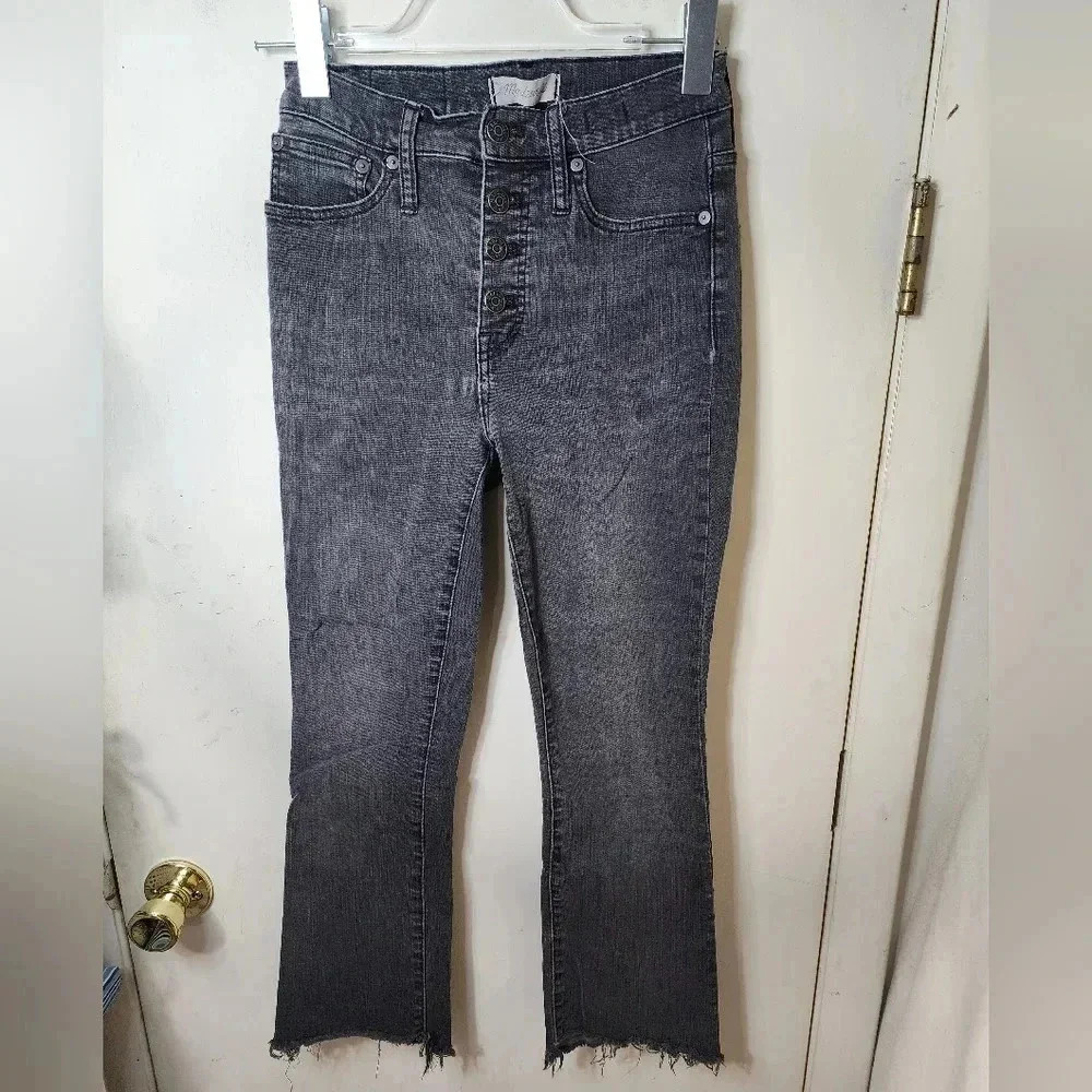 Madewell Cali Demi Boot Charcoal Gray Jeans Size 26